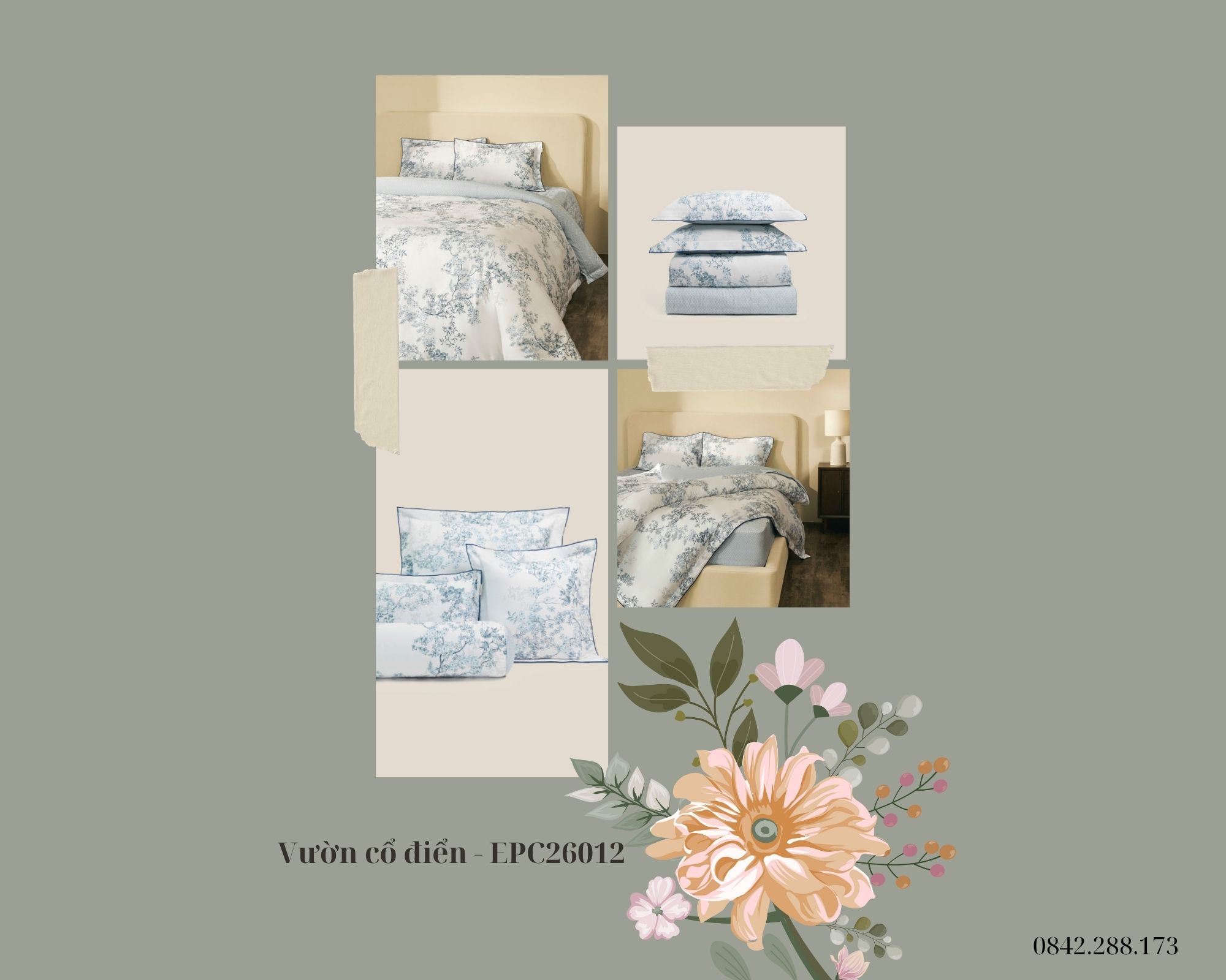 Bộ chăn ga gối Vườn cổ điển - EPC26012