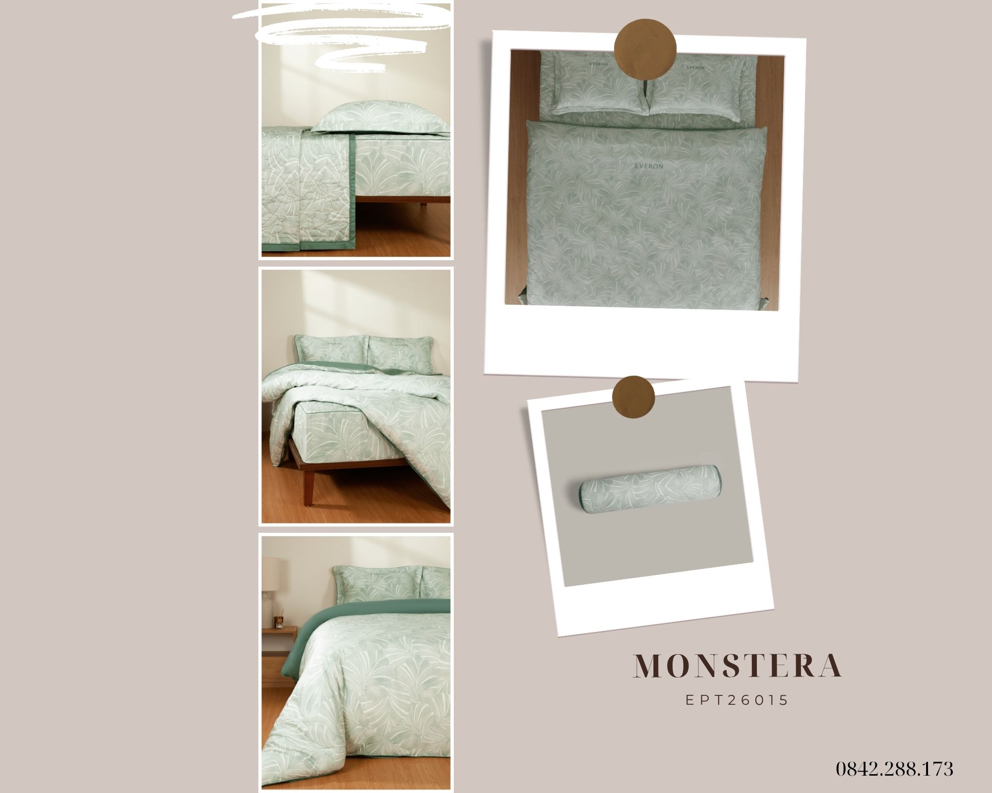 Bộ chăn ga gối Everon Monstera - EPT26015