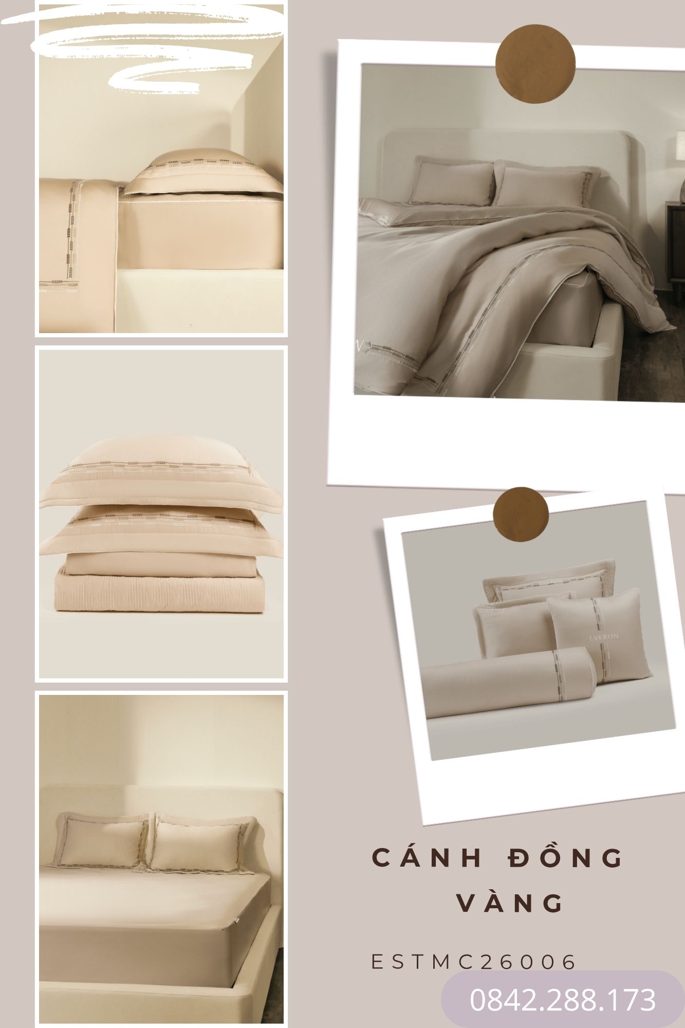 Bộ chăn ga gối Everon Cánh đồng vàng - ESTMC26006