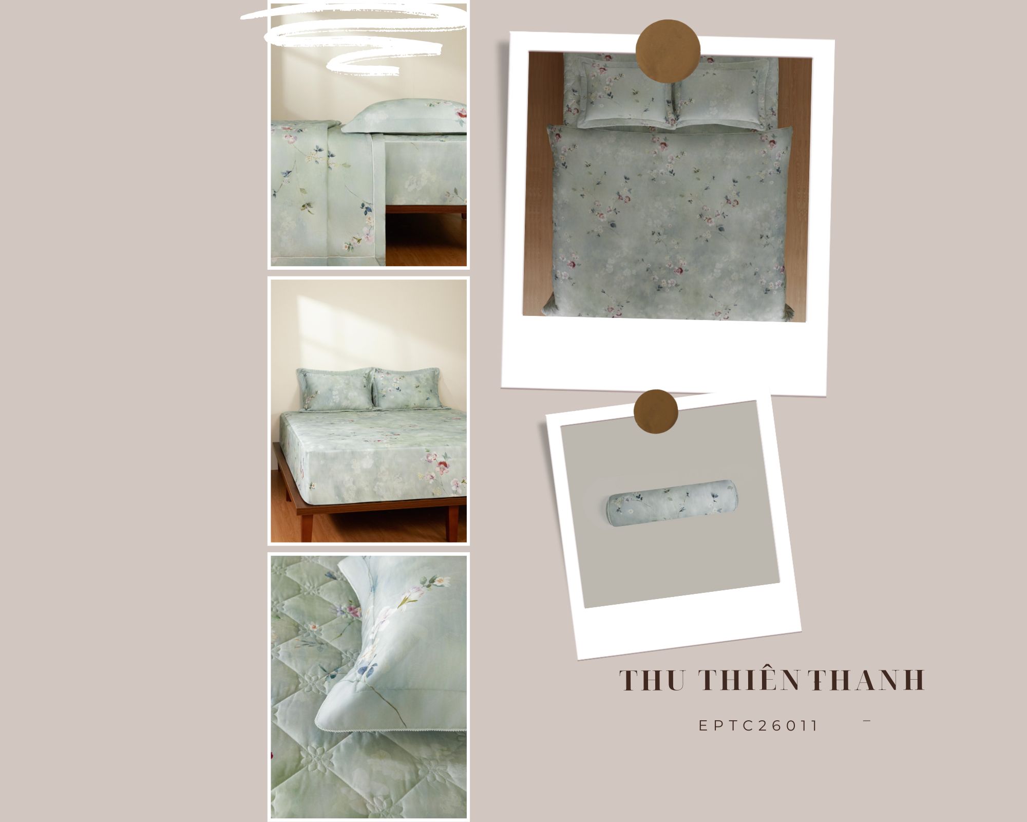 Bộ chăn ga gối Everon Thu Thiên Thanh - EPTC26011