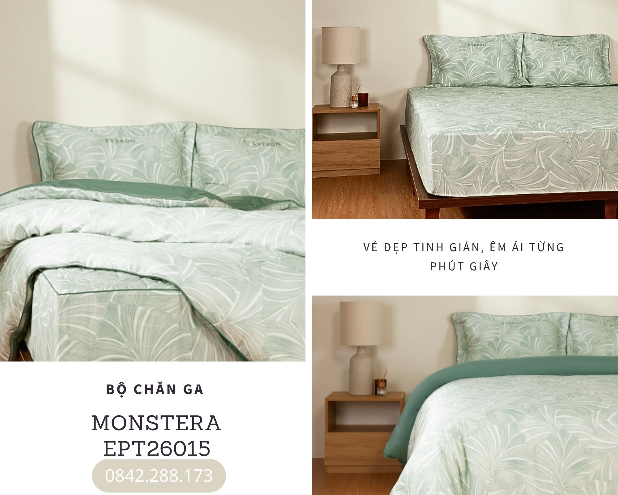 Bộ chăn ga gối Everon Monstera - EPT26015