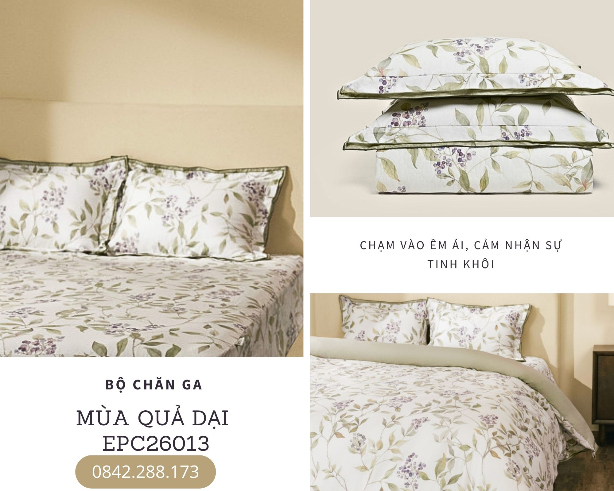 Bộ chăn ga gối Everon Mùa quả dại - EPC26013