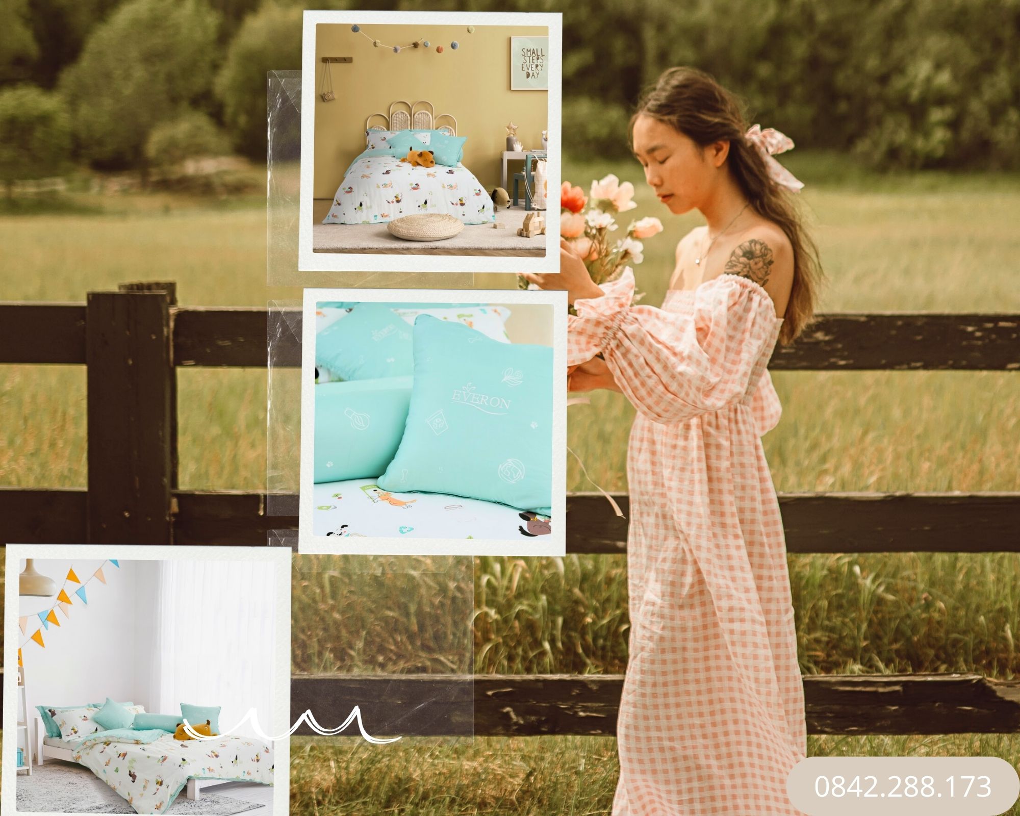 Bộ chăn ga gối Everon Kids Cún Thân Thiện- CPC25201