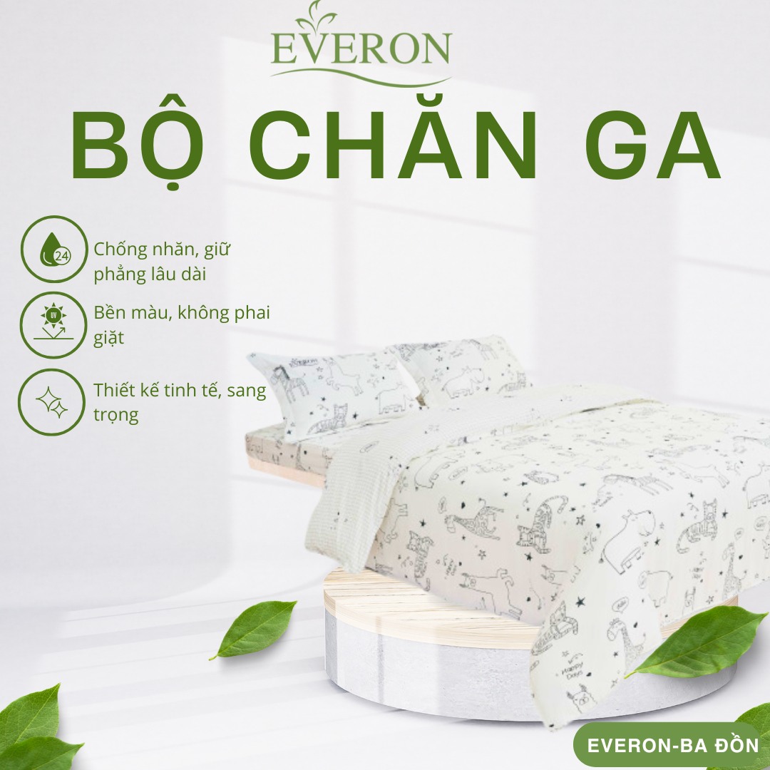Bộ chăn ga gối Everon Kids Vườn Thú Tinh Nghịch - CPC25204 Bộ chăn ga gối Everon Kids Vườn Thú Tinh Nghịch - CPC25204