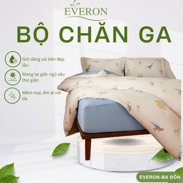 Bộ chăn ga gối Everon Kids Cuộc phiêu lưu của Cổ Dài & Ba Sừng - CPC26204