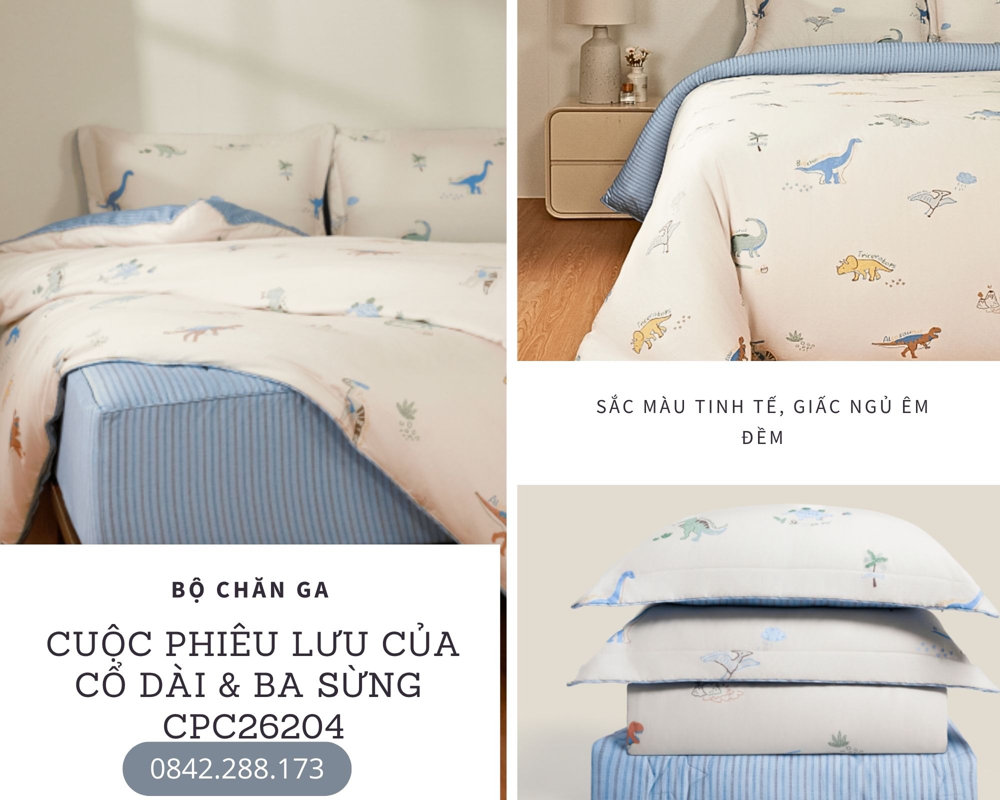 Bộ chăn ga gối Everon Kids Cuộc phiêu lưu của Cổ Dài & Ba Sừng - CPC26204