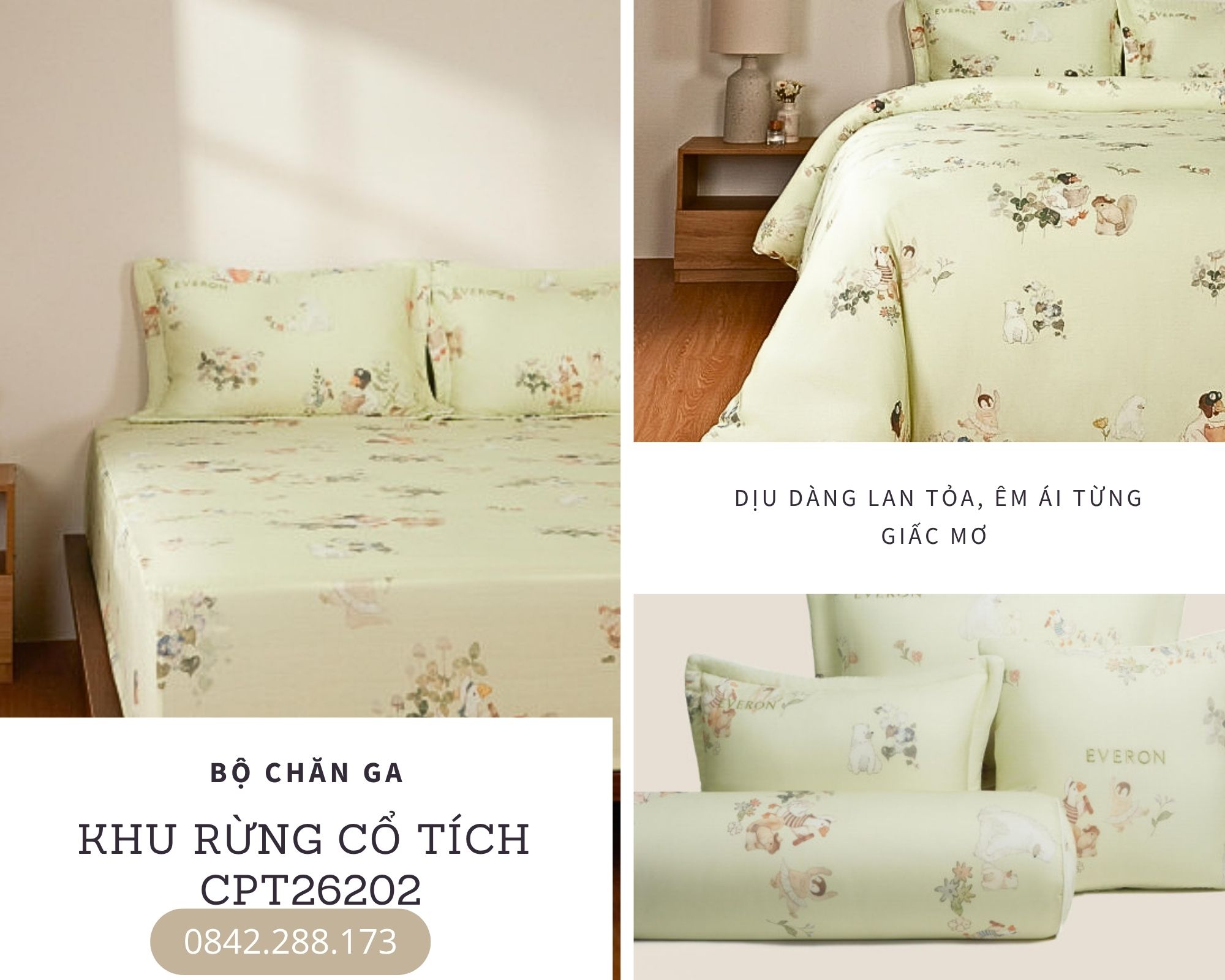 Bộ chăn ga gối Khu rừng cổ tích - CPT26202