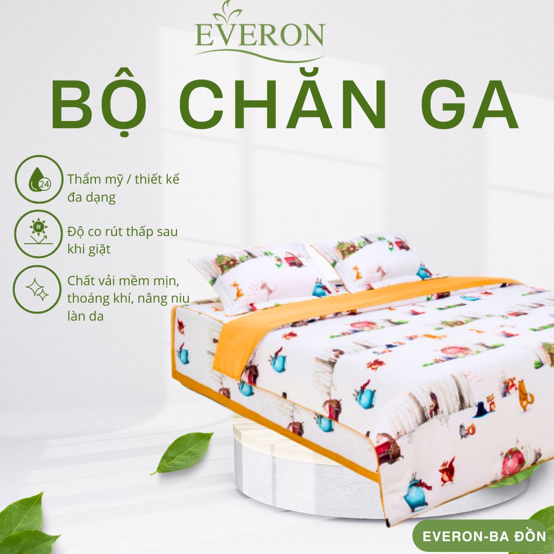 Bộ chăn ga gối Everon Bình Minh Trong Rừng Xanh – EPC24041 Bộ chăn ga gối Everon Bình Minh Trong Rừng Xanh – EPC24041