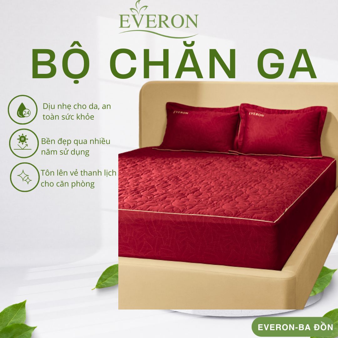 Bộ chăn ga gối Everon Lá Thu Đỏ - EPC26016 Bộ chăn ga gối Everon Lá Thu Đỏ - EPC26016