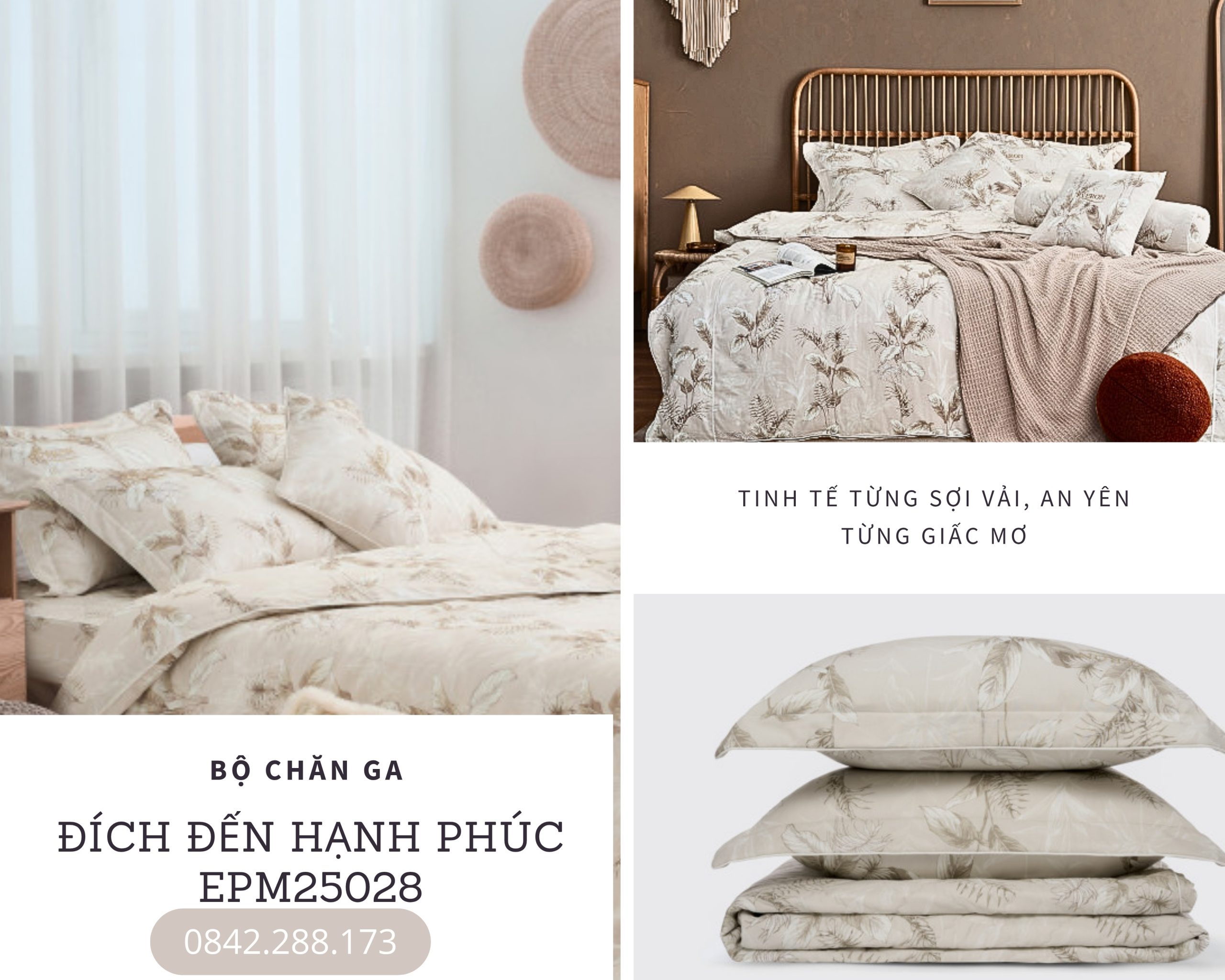Bộ chăn ga gối Everon Đích Đến Hạnh Phúc - EPM25028