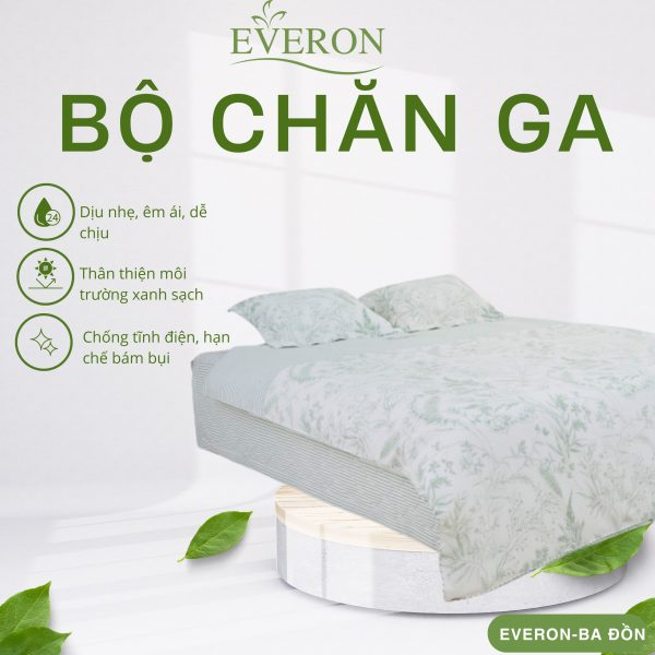Bộ chăn ga gối Everon Hương Cây Cỏ - EPM25032