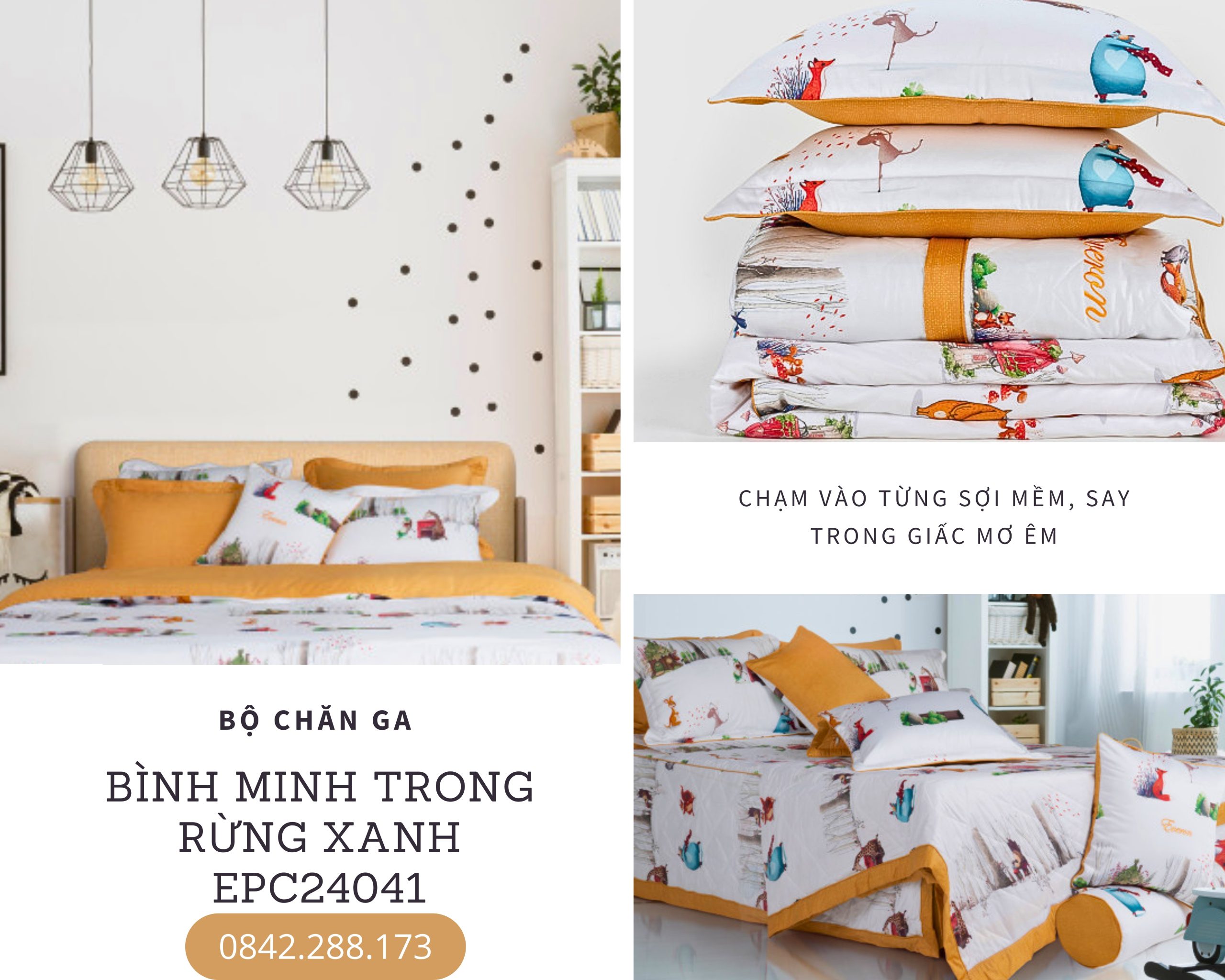 Bộ chăn ga gối Everon Bình Minh Trong Rừng Xanh – EPC24041