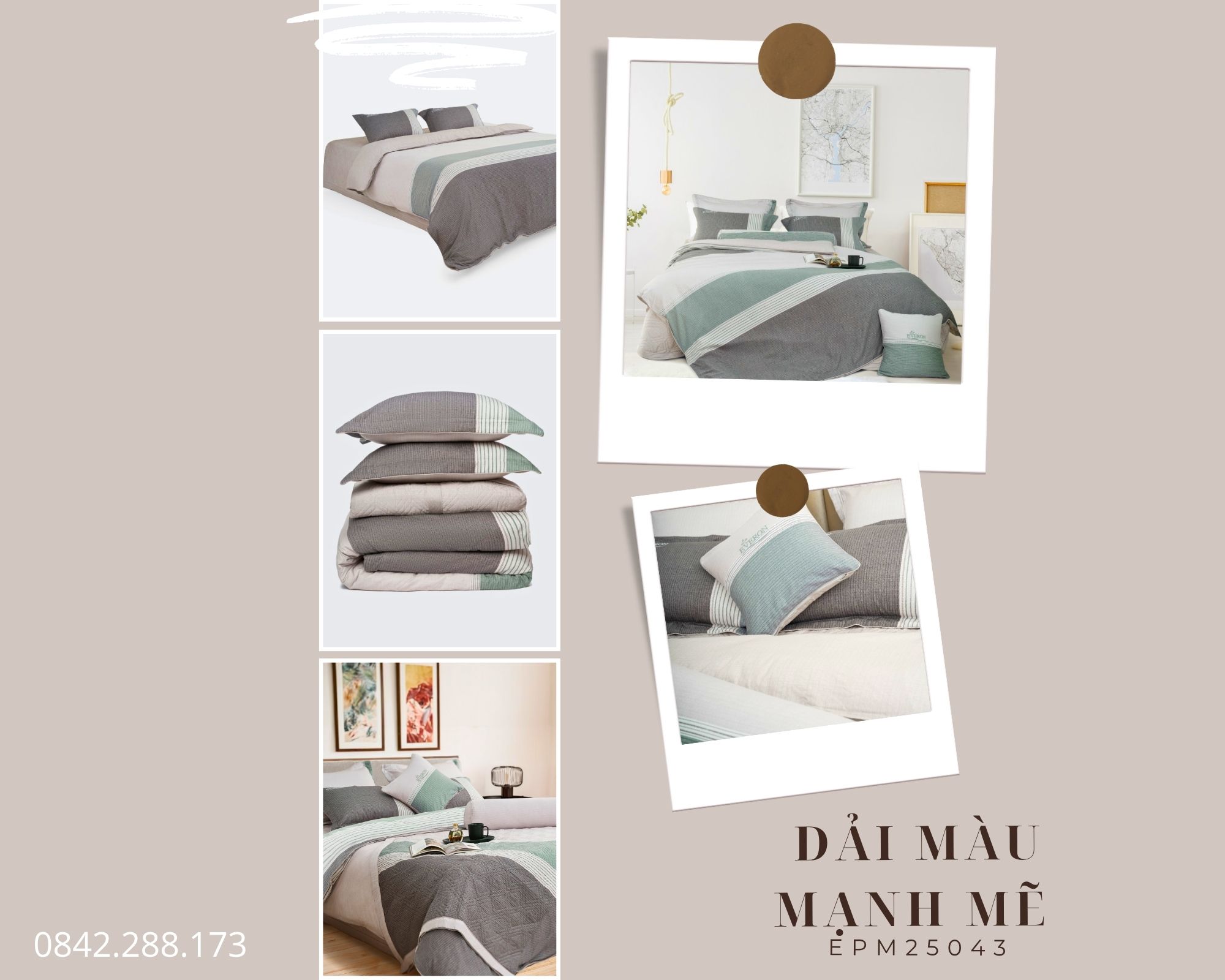 Bộ chăn ga gối Everon Dải Màu Mạnh Mẽ - EPM25043