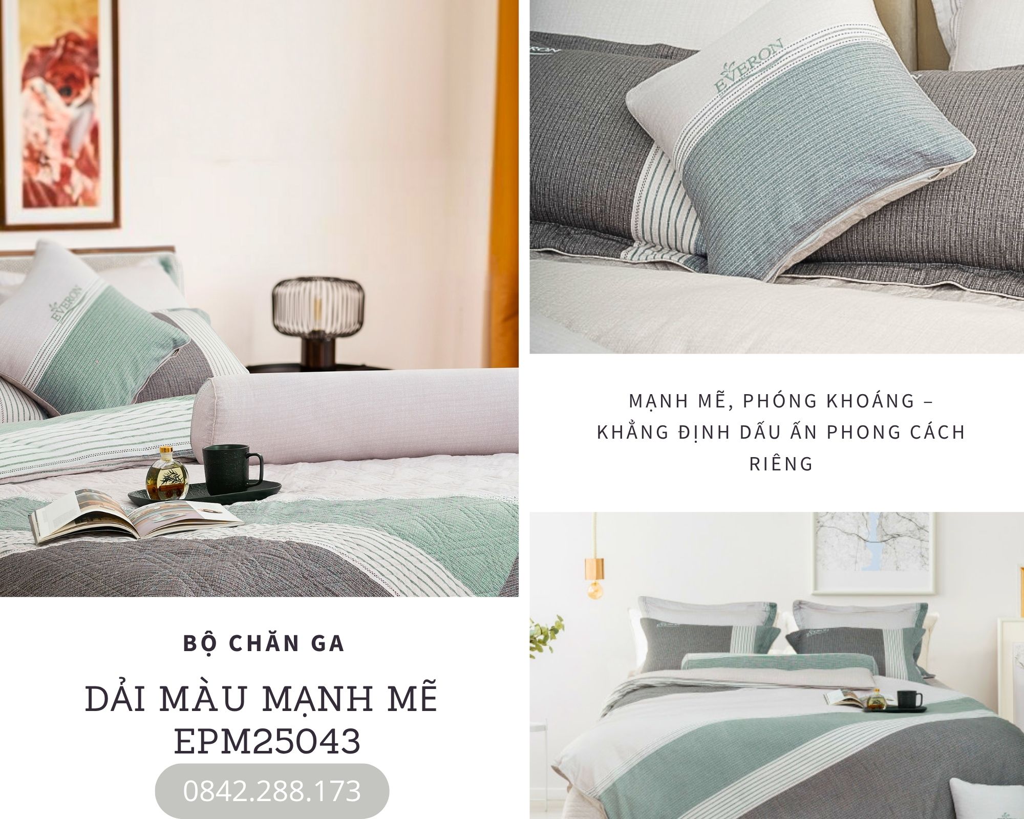 Bộ chăn ga gối Everon Dải Màu Mạnh Mẽ - EPM25043