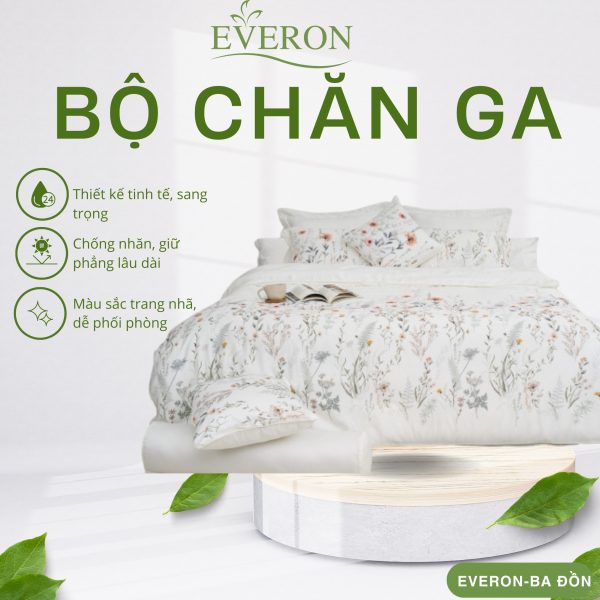Bộ chăn ga gối Everon Nét Chân Thành - EPT25018