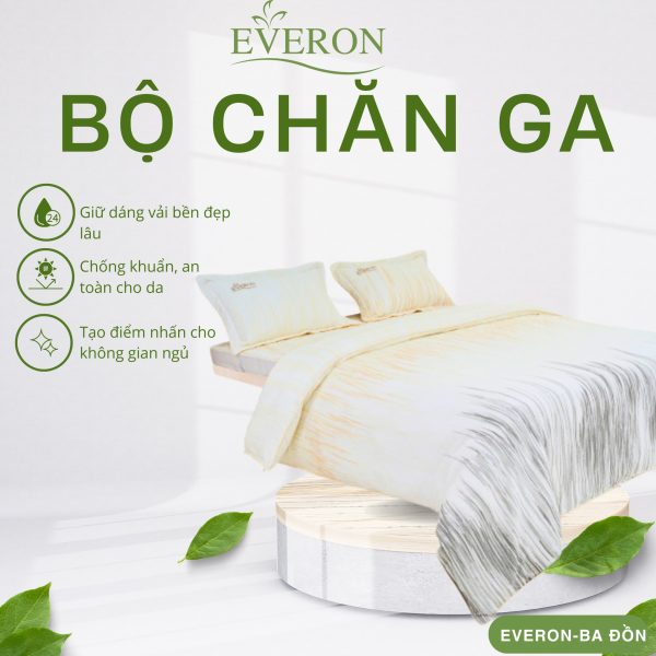 Bộ chăn ga gối Everon Hồ Sâu Sắc - EPT25029