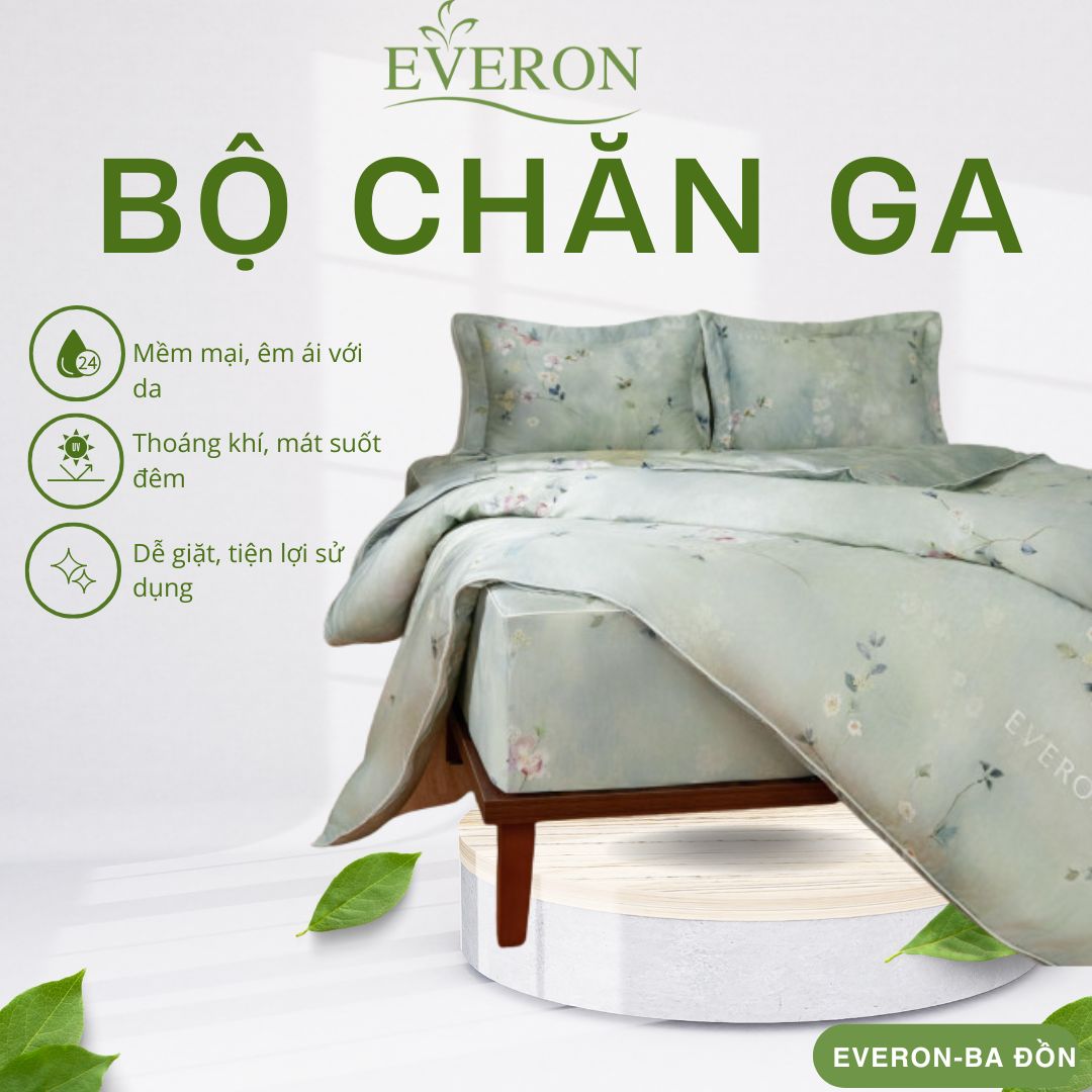Bộ chăn ga gối Everon Thu Thiên Thanh - EPTC26011 Bộ chăn ga gối Everon Thu Thiên Thanh - EPTC26011