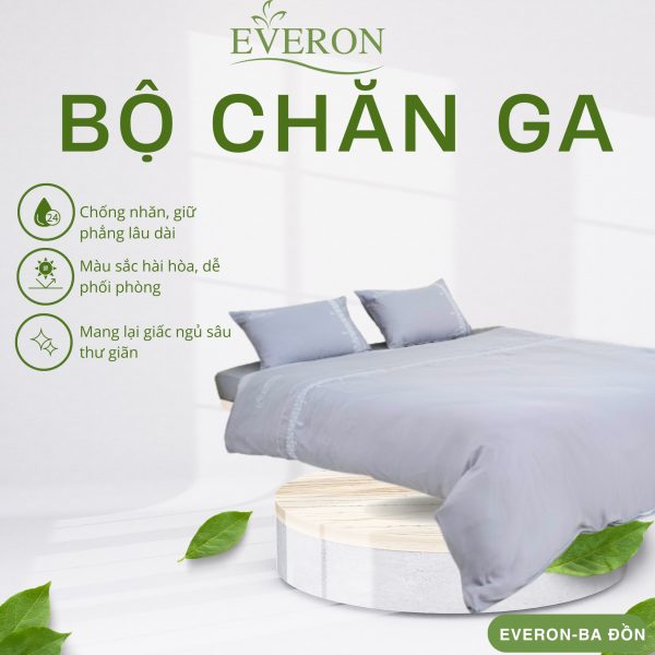 Bộ chăn ga gối Everon Nét Kiên Định - EST25024