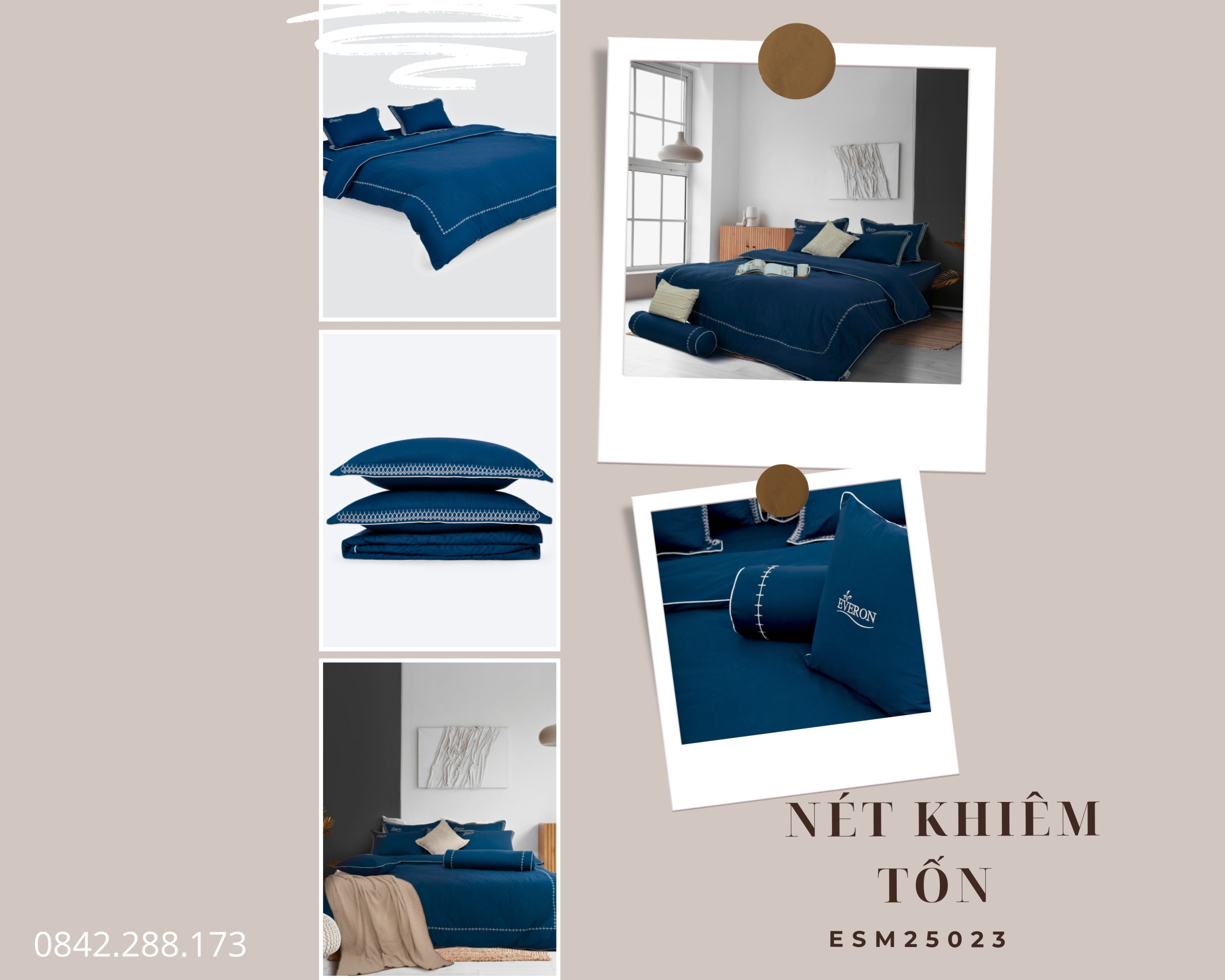 Bộ chăn ga gối Everon Nét Khiêm Tốn - ESM25023