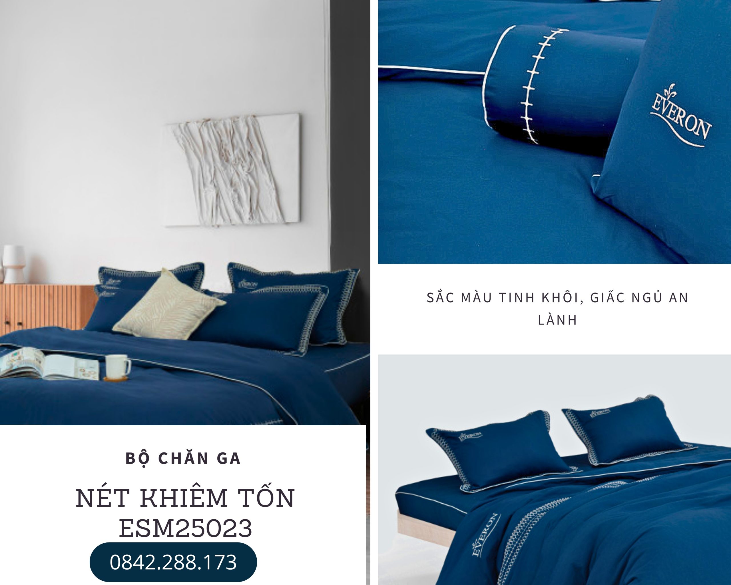 Bộ chăn ga gối Everon Nét Khiêm Tốn - ESM25023
