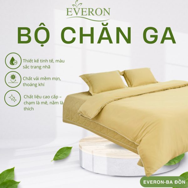Bộ chăn ga gối Everon Cánh Hoa Vàng - EST25040