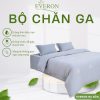 Bộ chăn ga gối Evron Hoa Thêu Xám - EST25042