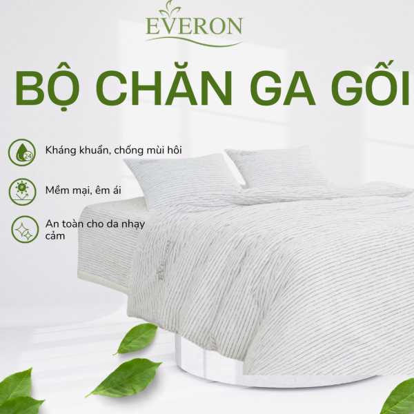 Bộ chăn ga gối Everon Đường Sọc Ngang - EPM25038