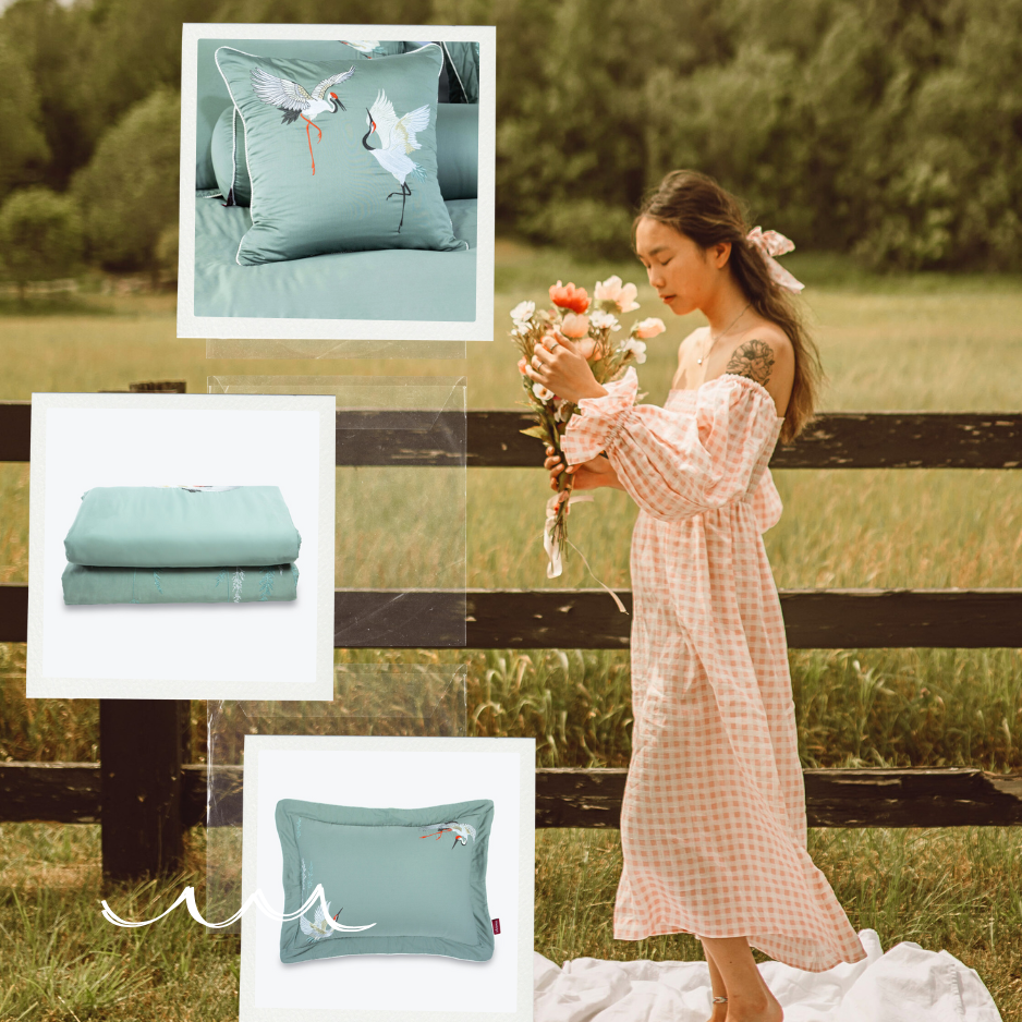 Bộ chăn ga gối Everon Crane - ASHM23101