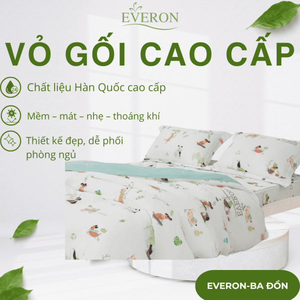 Vỏ gối Everon Kids Cún Thân Thiện- CPC25201