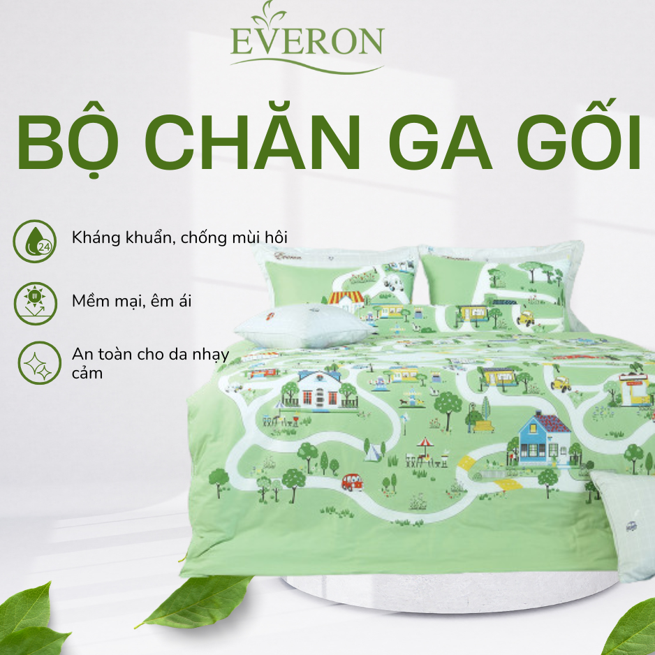 Bộ chăn ga gối Everon Happy Town - EPC23048 Bộ chăn ga gối Everon Happy Town - EPC23048