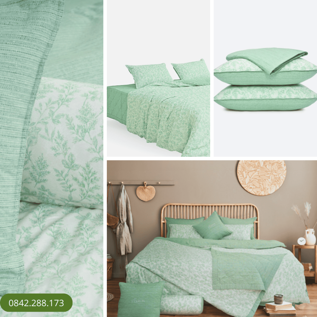 Bộ chăn ga gối Everon Lá Thạch Thảo - EPM25031