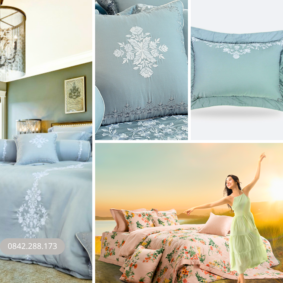 Bộ chăn ga gối Everon White Blossom - ASHM23106