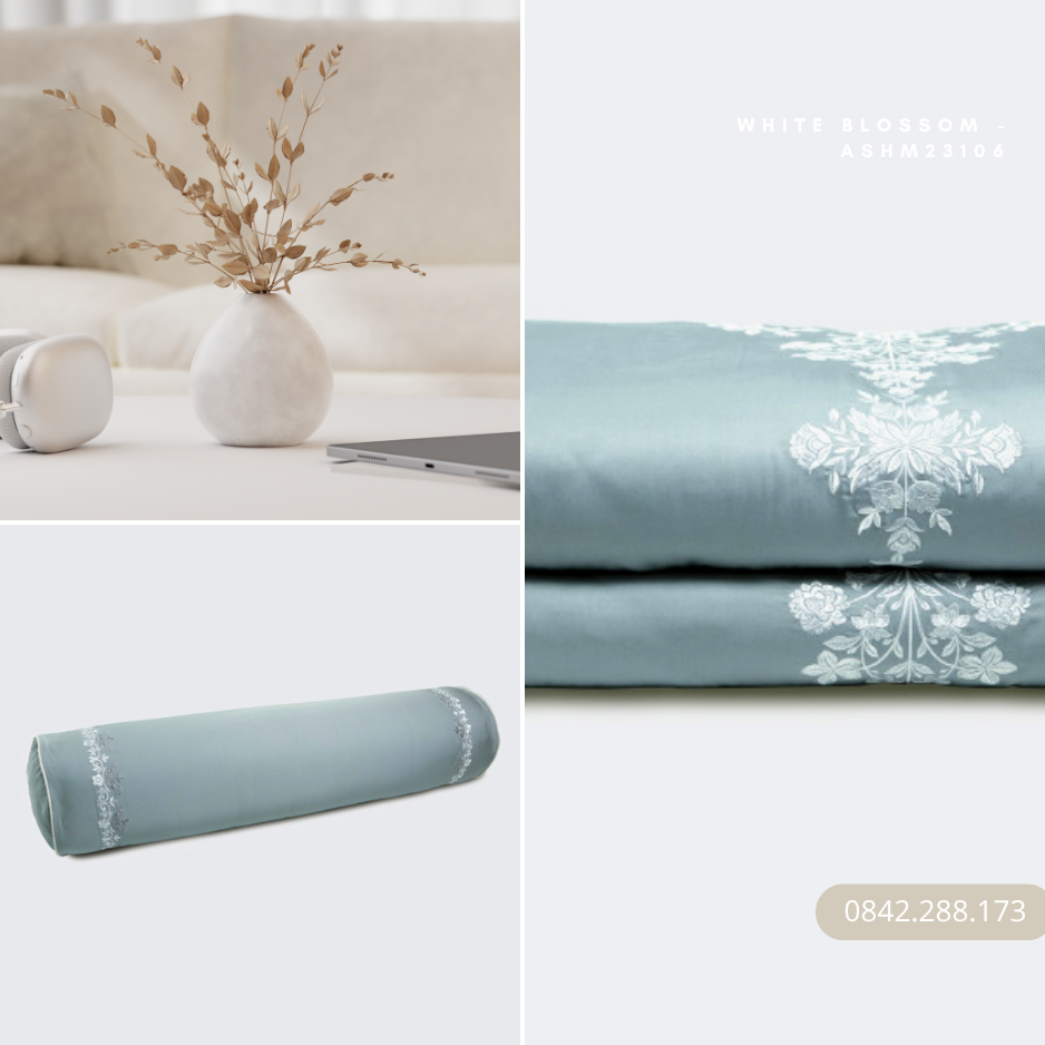 Bộ chăn ga gối Everon White Blossom - ASHM23106