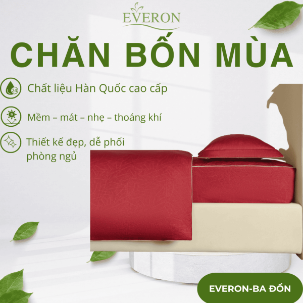 Chăn bốn mùa Everon Lá Thu Đỏ - EPC26016