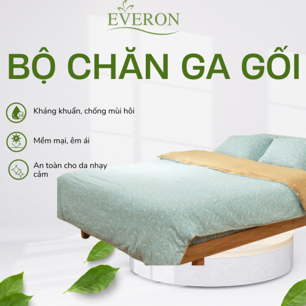 Bộ chăn ga gối Everon Cúc họa mi - MDSM2201B