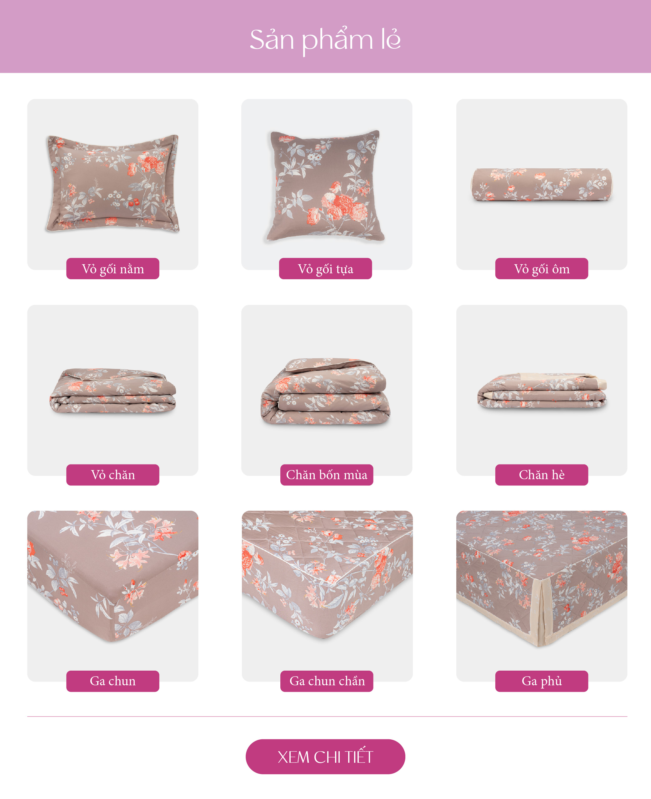 Vỏ Gối Bình Minh Hồng - EPM24068