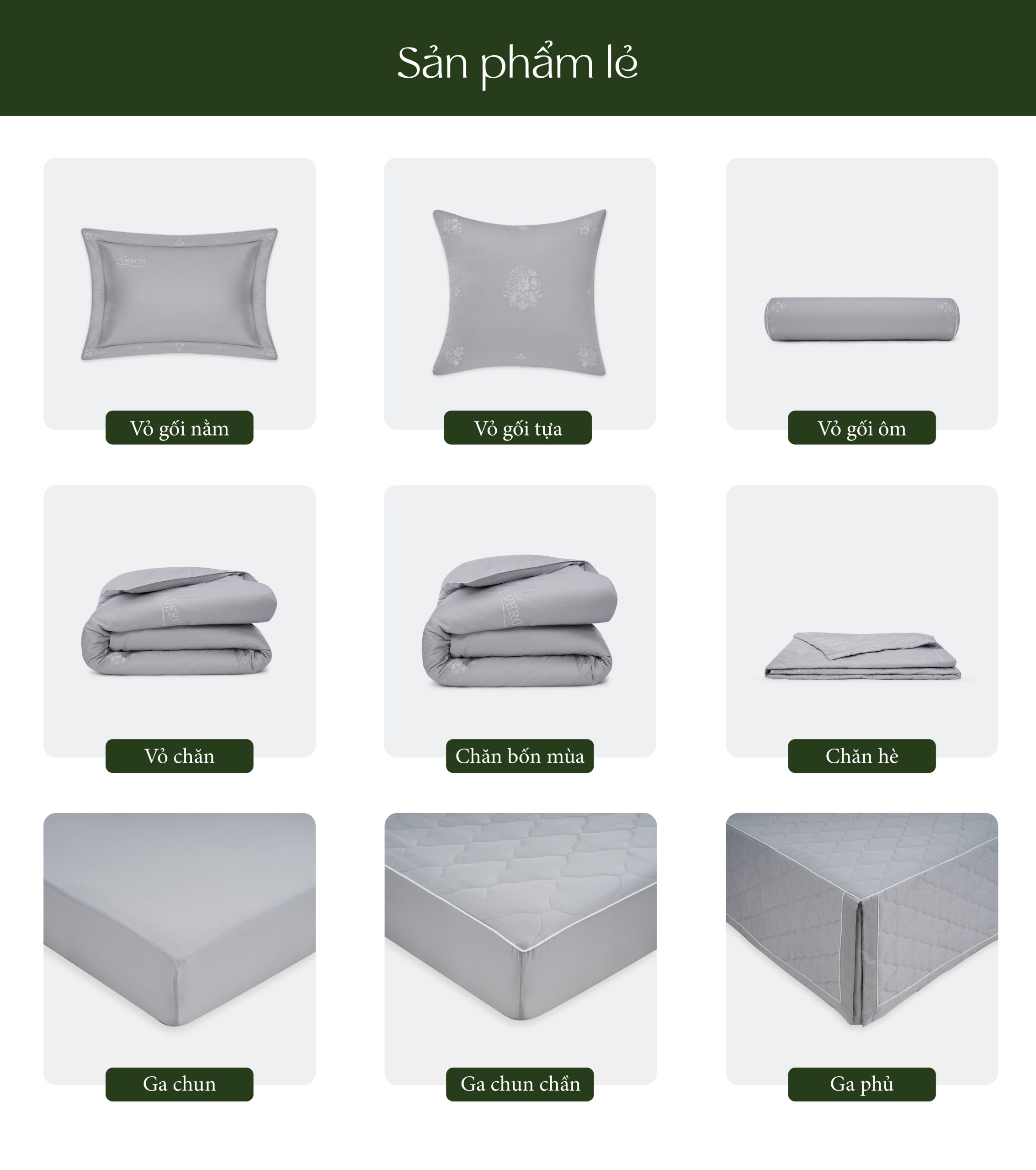 Vỏ gối Hoa Thêu Xám - EST25042 