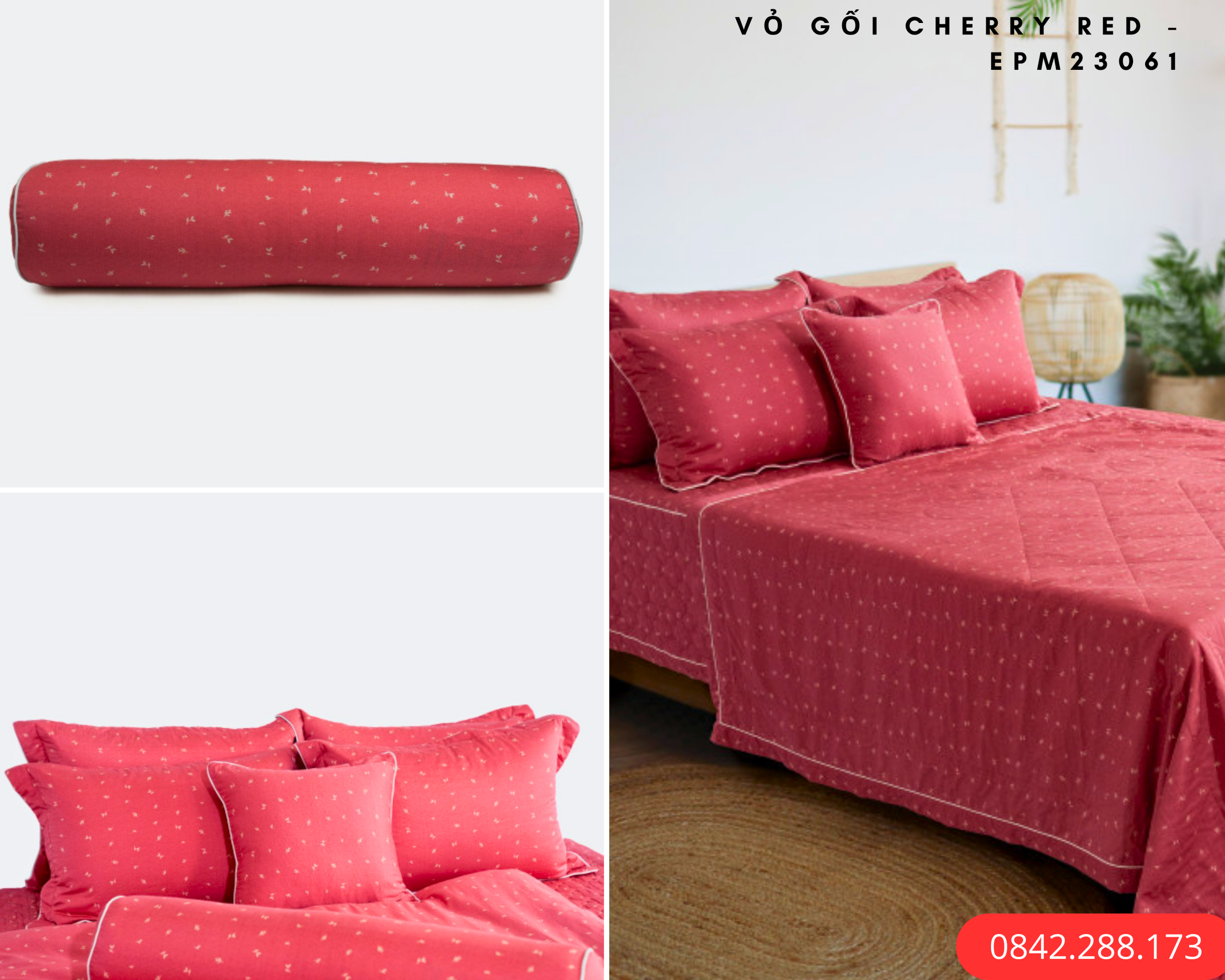 Vỏ gối Cherry Red - EPM23061