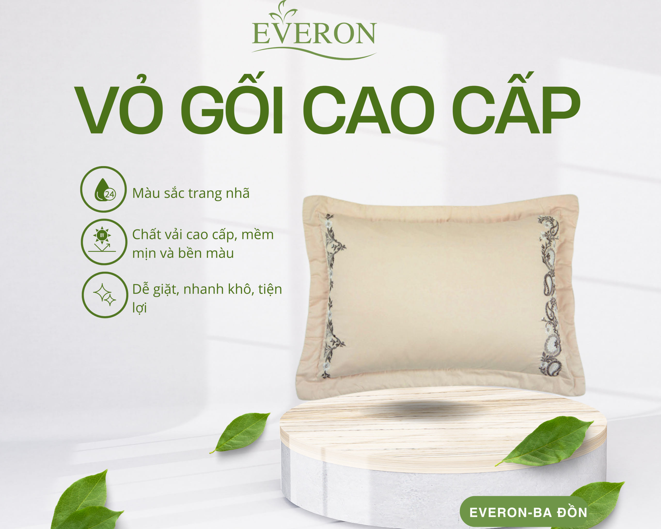 Vỏ gối Creamy White - ESM23012 Vỏ gối Creamy White - ESM23012