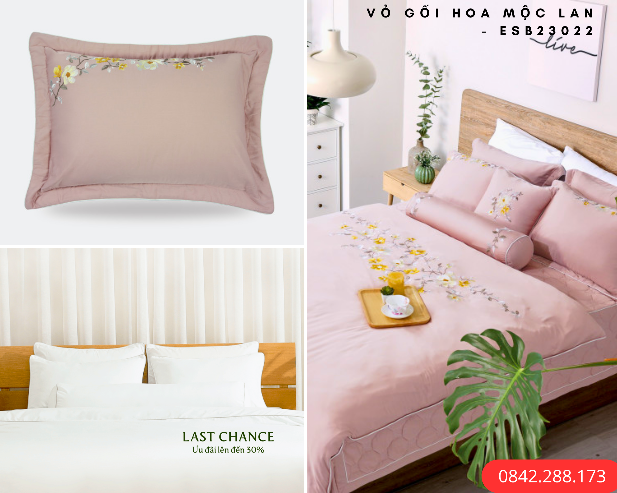 Vỏ gối Hoa Mộc Lan - ESB23022