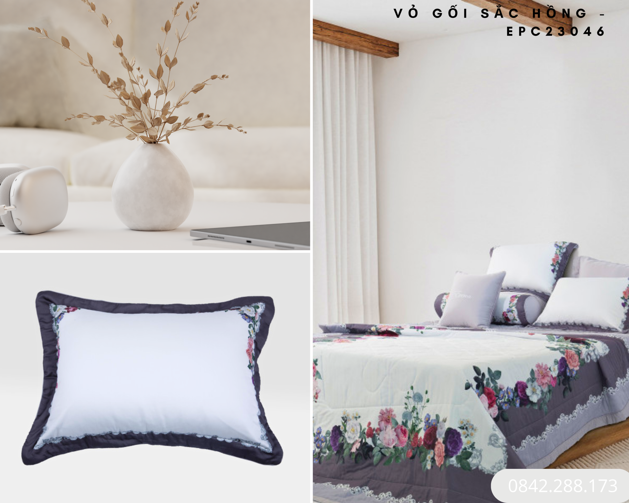 Vỏ gối Sắc Hồng - EPC23046