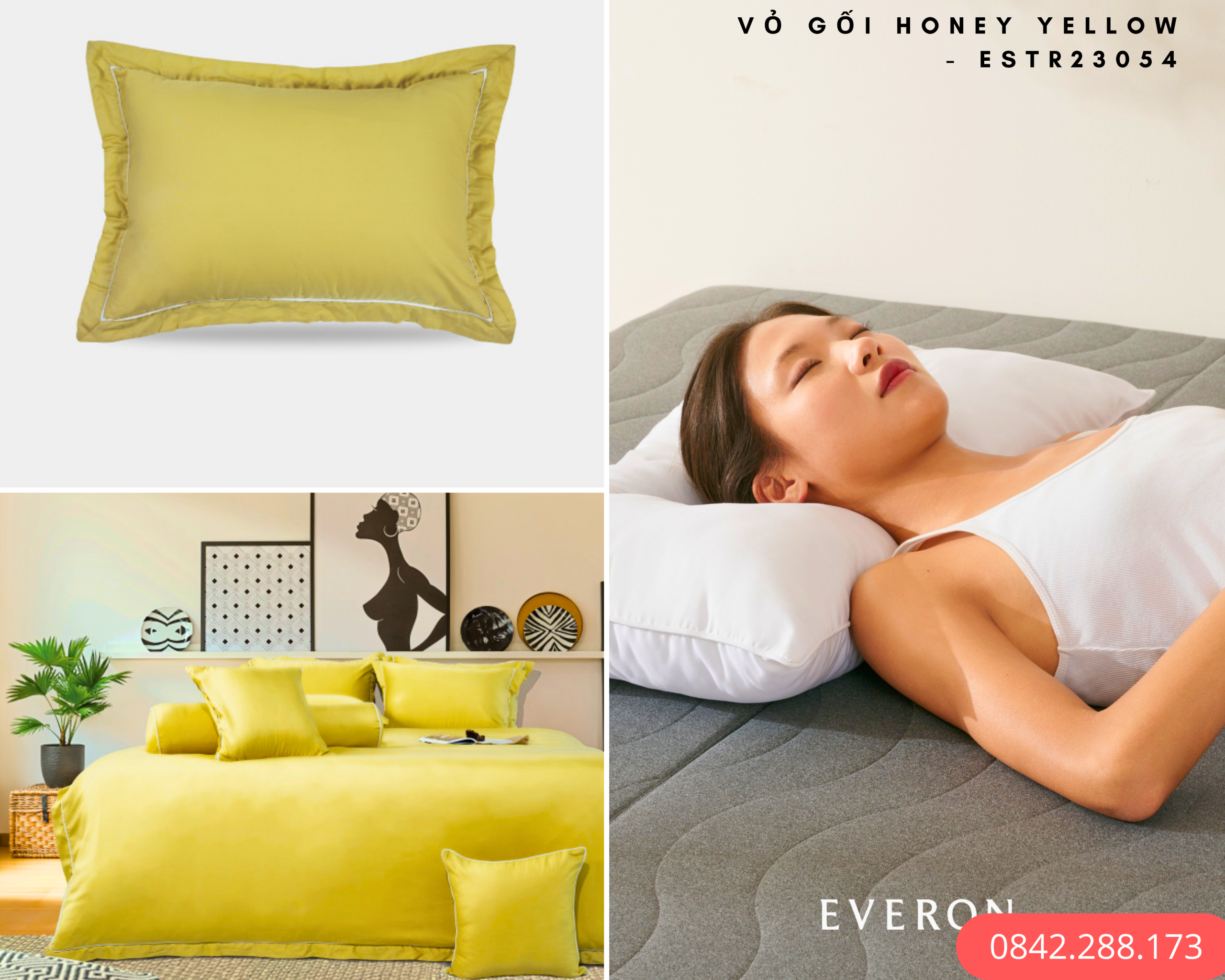 Vỏ gối Honey Yellow - ESTR23054