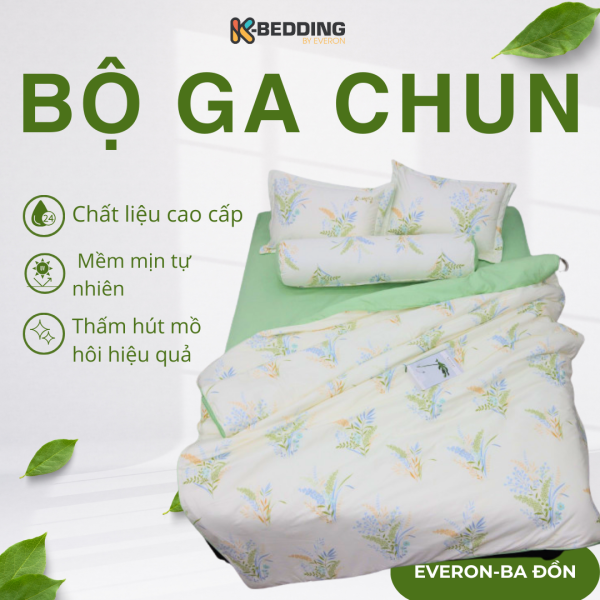 Bộ ga chun Cotton K-Bedding KCP307