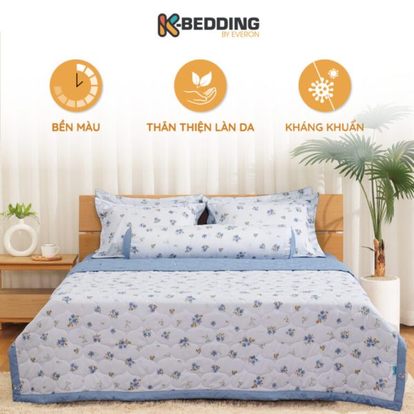 Chăn hè Microfiber K-Bedding KMP502 – Hoa nhí xanh