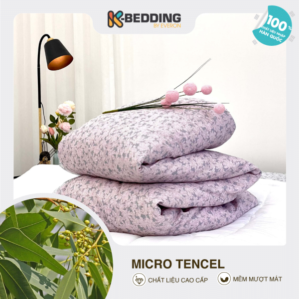 Chăn bốn mùa MicroTencel Hồng in Hoa K-Bedding KMTP113