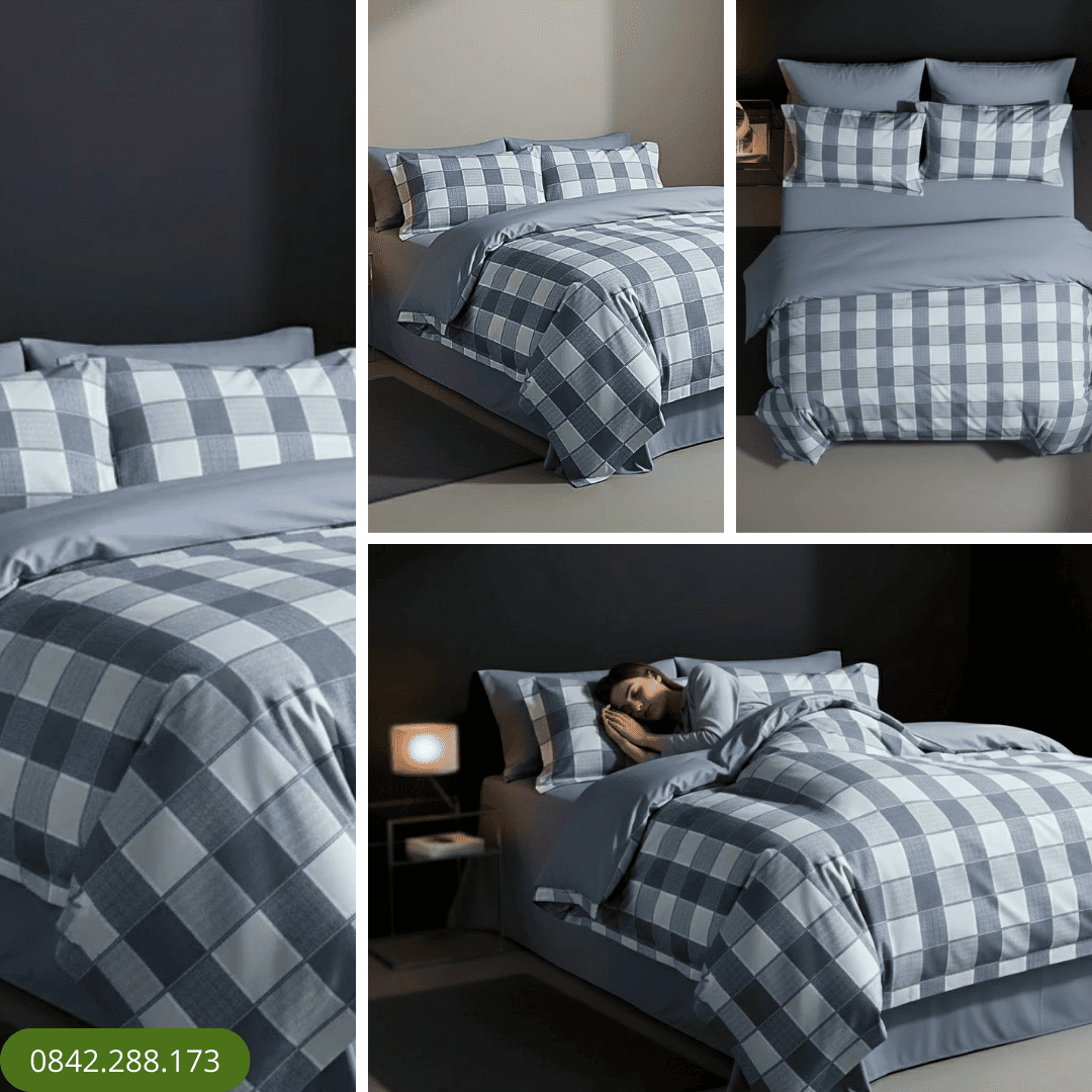 Bộ Chăn Ga Gối Tencel Silk 077