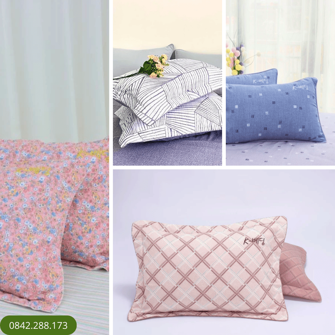 Vỏ Gối Nằm Chần Bông K-bedding By Everon Chất Vải Microtencel Hàn Quốc KMTP