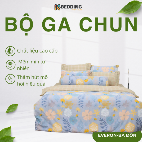 Bộ ga chun Cotton K-Bedding KCP301