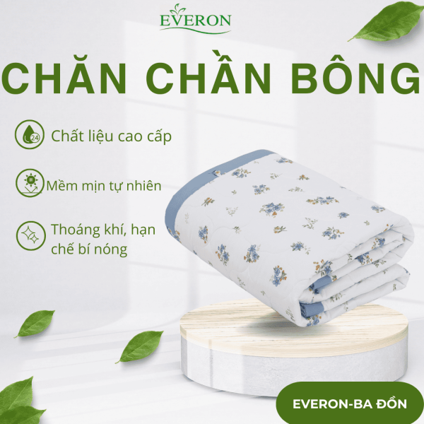 Chăn hè Microfiber K-Bedding KMP502 – Hoa nhí xanh