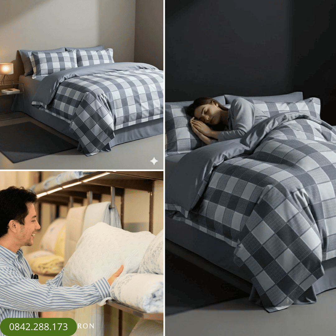 Bộ Chăn Ga Gối Tencel Silk 077